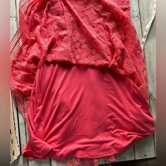 Sundance | lace overlay | coral | sleeveless | midi | dress | size 6 - Picture 5 of 11